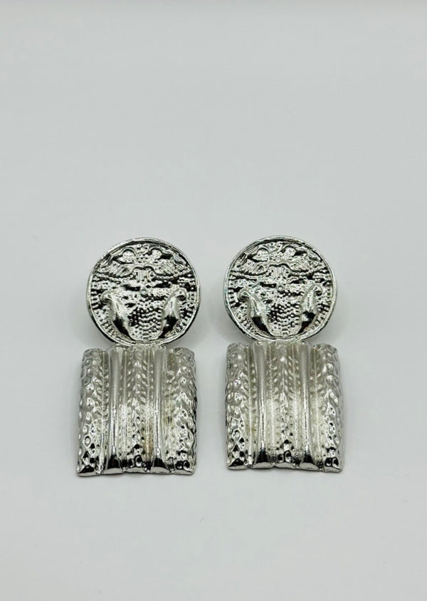 Vintage Silver Coin Drop Earrings