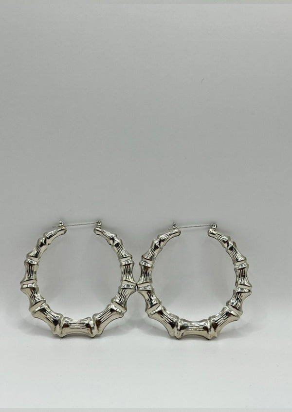 Silver Lavender Swirl Hoops