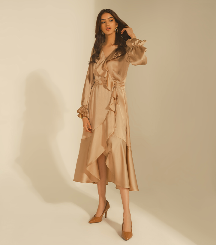 Luxe Frill Wrap Dress (6849138163920)